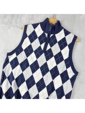 Bobby Jones Golf Sweater Vest Argyle Merino Wool Cashmere Men M Classic Preppy